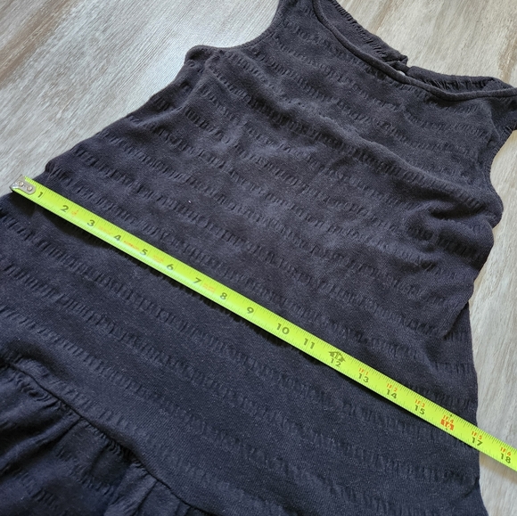 Anthropologie Knit Tiered Mini Dress Tie Back Sleeveless Black Stretchy Sz XS - Picture 6 of 9